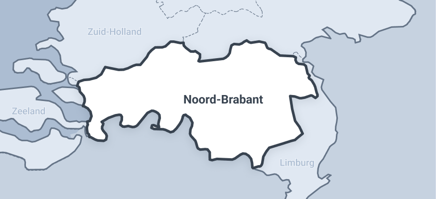 Kaart van de provincie Noord-Brabant