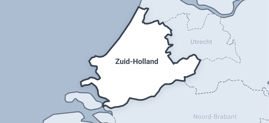 Kaart van de provincie Zuid-Holland